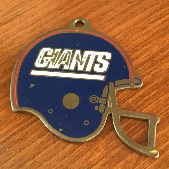 Vintage New York Giants NFL Football Helmet Keychain Ornament Brass - Picture 2 of 15